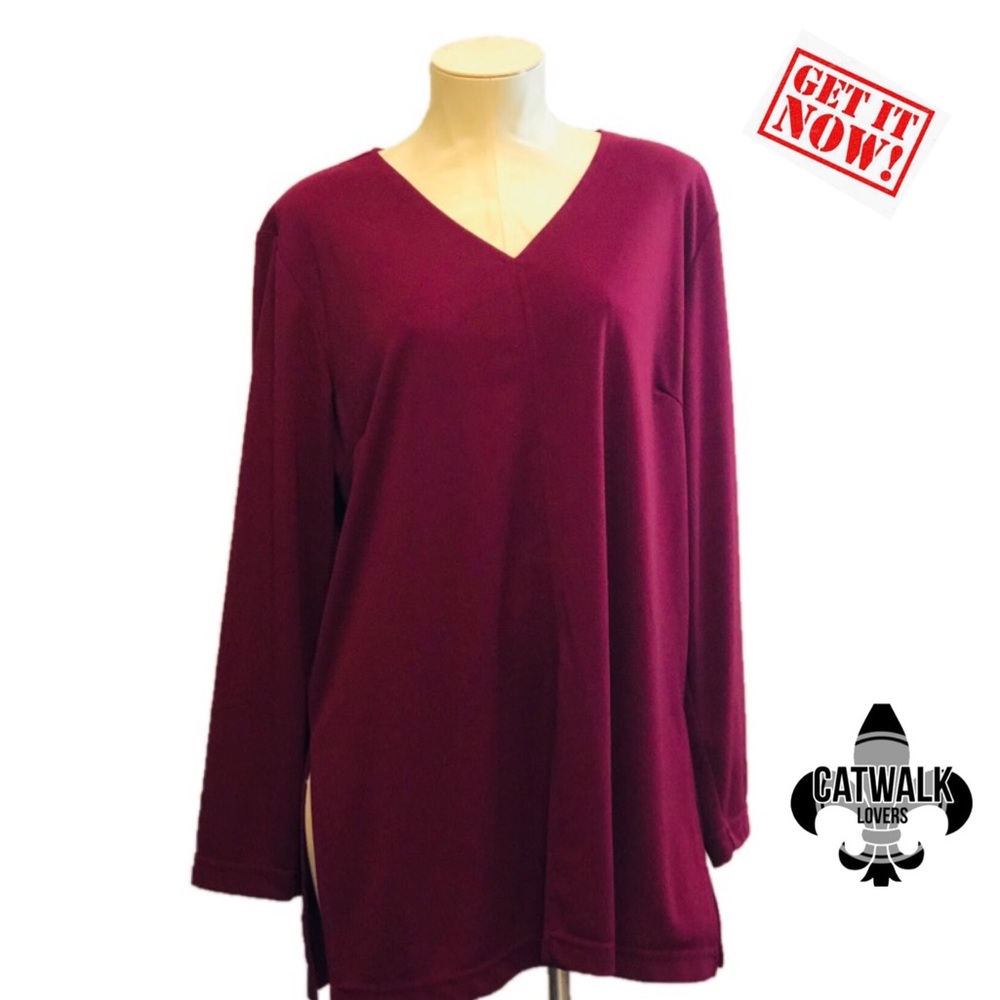 Dvf burgundy tunic size L